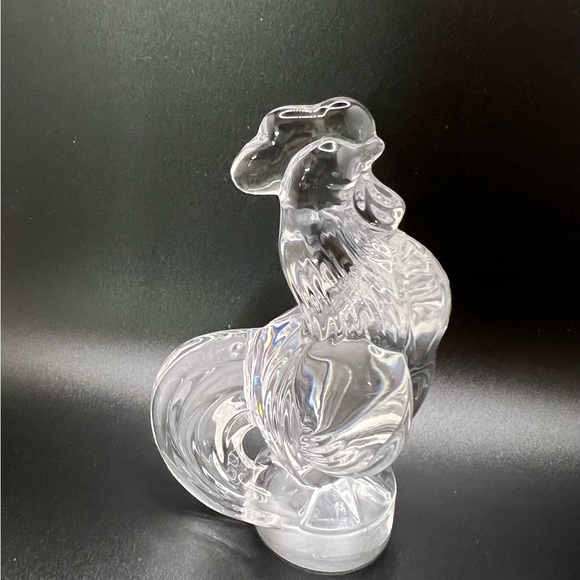 CRISTAL DE SEVRES Crystal Clear Rooster Figurine Sculpture - Picture 2 of 8
